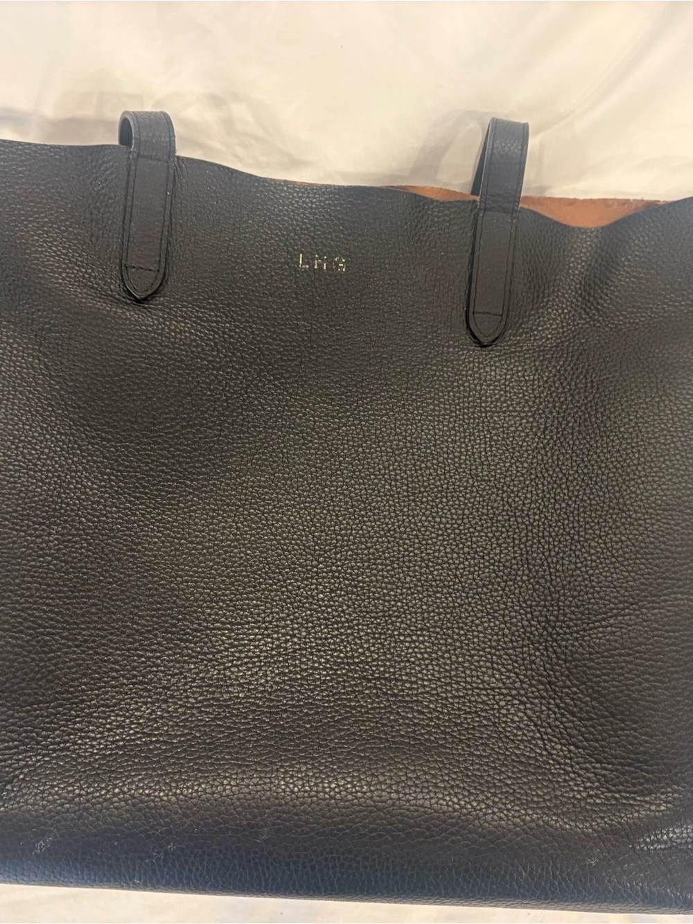 Cuyana Classic Black Leather Tote Bag - Picture 2 of 10